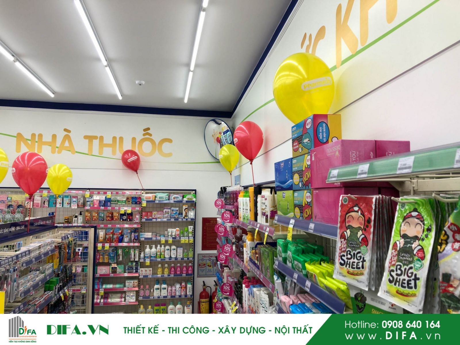 Nội thất nhà thuốc - Pharmacity số 296 - 131A Lý Thái Tổ - Đà Nẵng