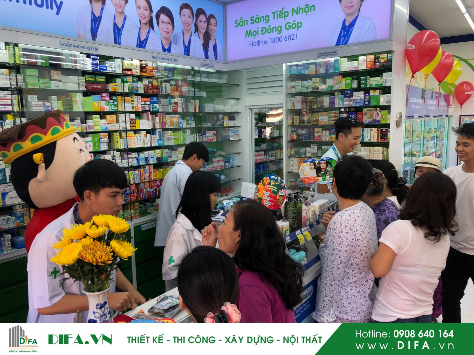 Nội thất nhà thuốc - Pharmacity số 296 - 131A Lý Thái Tổ - Đà Nẵng