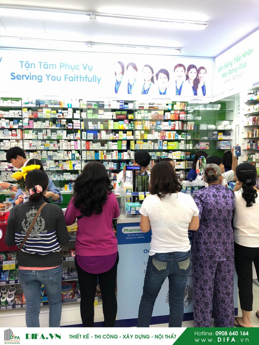 Nội thất nhà thuốc - Pharmacity số 296 - 131A Lý Thái Tổ - Đà Nẵng