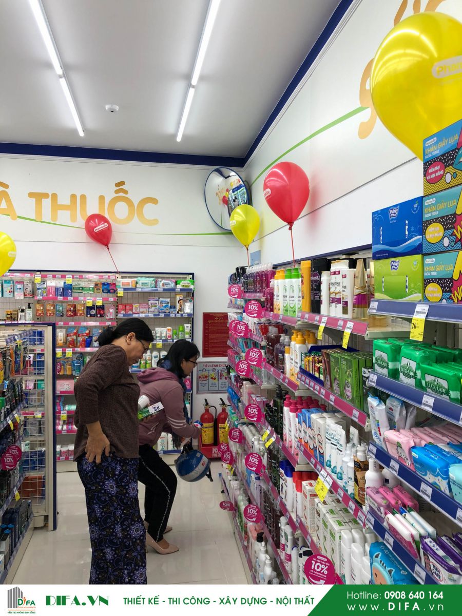 Nội thất nhà thuốc - Pharmacity số 296 - 131A Lý Thái Tổ - Đà Nẵng
