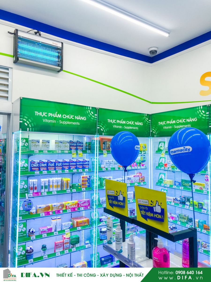Thi công nhà thuốc Pharmacity số 419 -630 Bà Hạt | Nội thất Diệp Gia