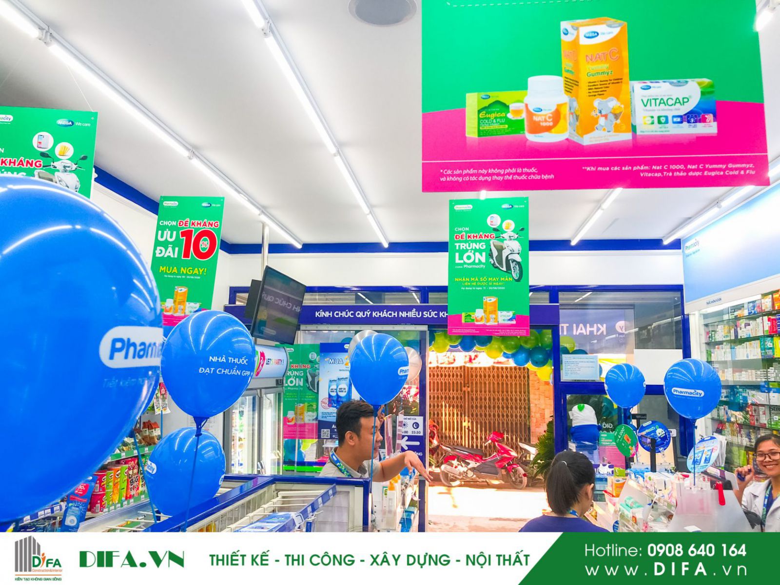 Thi công nhà thuốc Pharmacity số 419 -630 Bà Hạt | Nội thất Diệp Gia
