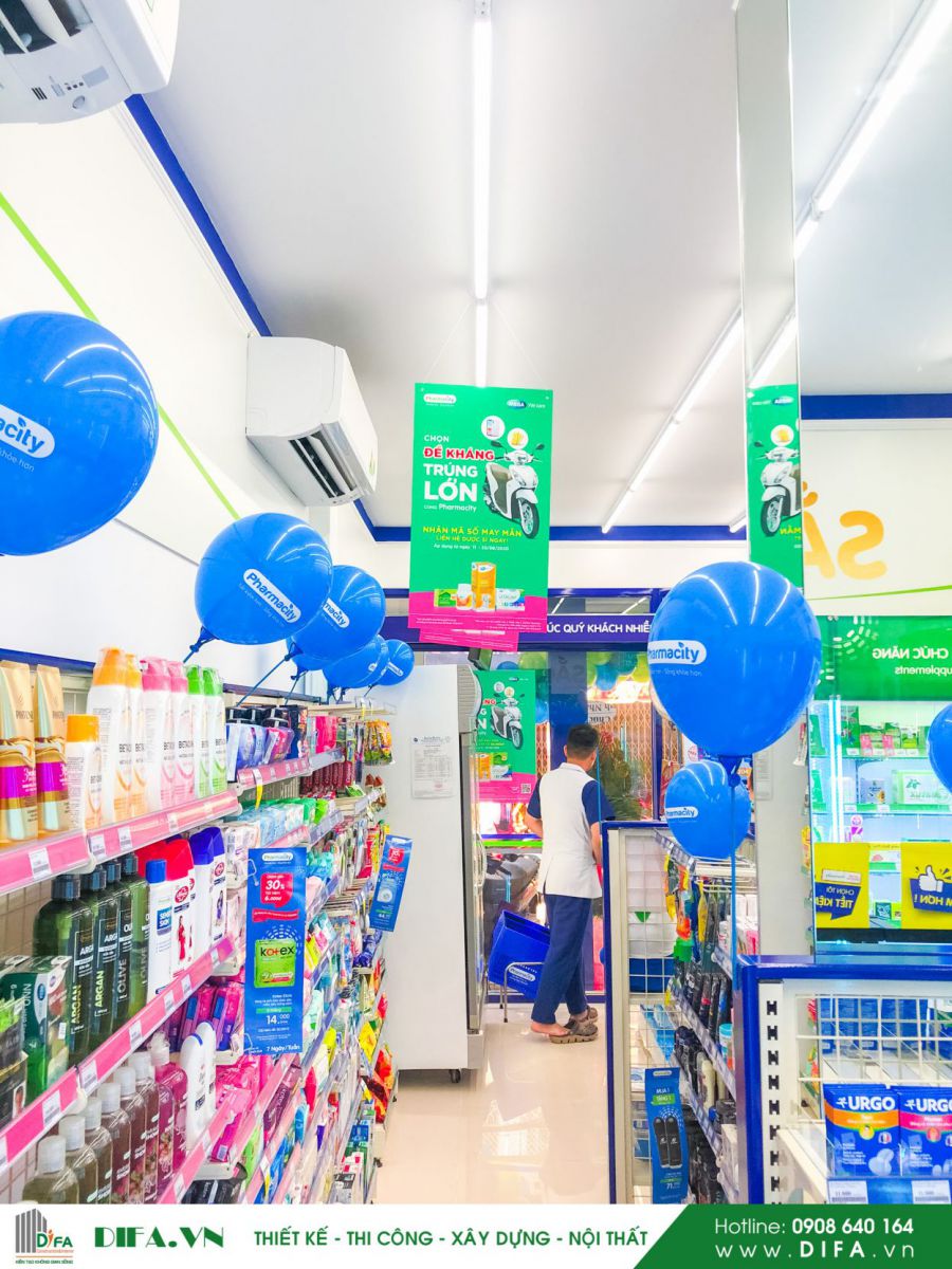 Thi công nhà thuốc Pharmacity số 419 -630 Bà Hạt | Nội thất Diệp Gia