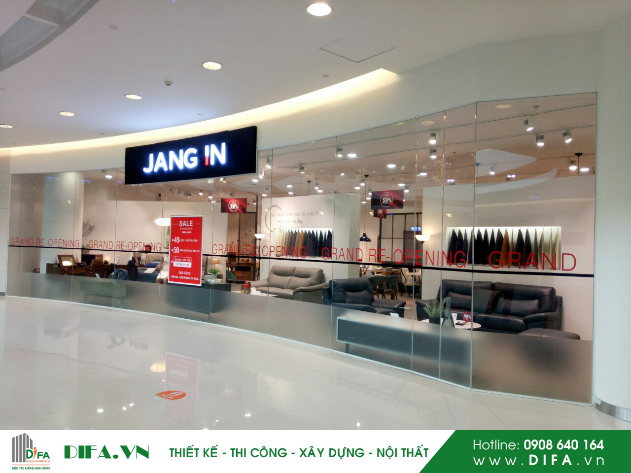 Thiết kế nội thất showroom JANGIN - Crescent Mall